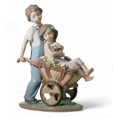 Lladro A Romp in the Garden Girl Figurine | Perigold